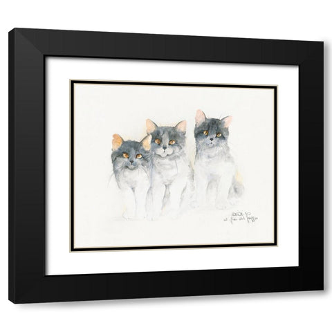 CATS OF DISTINCTION III Black Modern Wood Framed Art Print with Double Matting by Moser, Dede