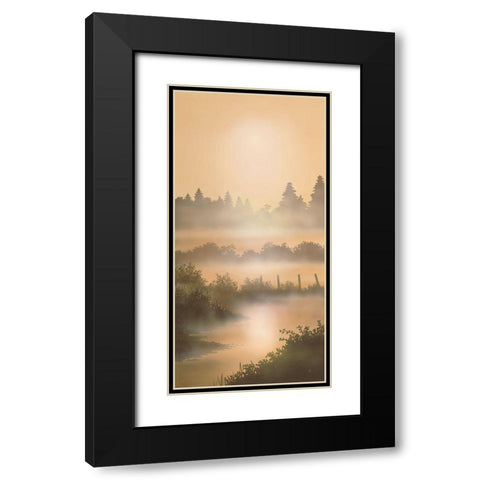 MORNING MIST Black Modern Wood Framed Art Print with Double Matting by Walsh, Peter