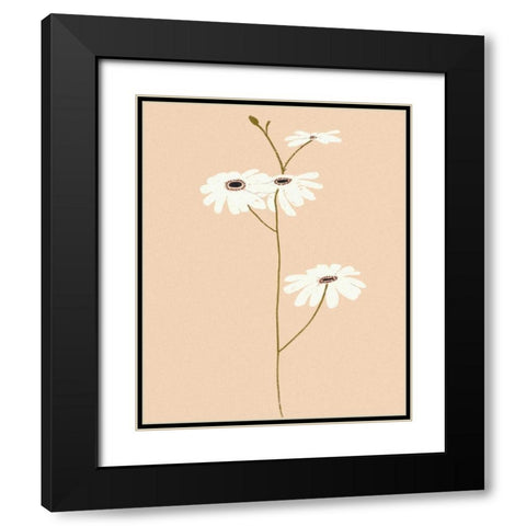 Serene Florals I Black Modern Wood Framed Art Print with Double Matting by Design Show