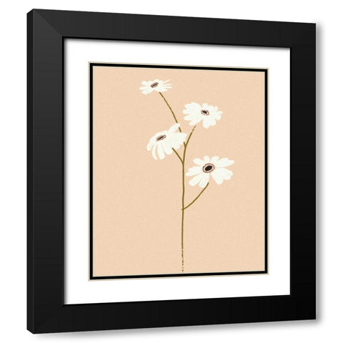 Serene Florals II Black Modern Wood Framed Art Print with Double Matting by Design Show