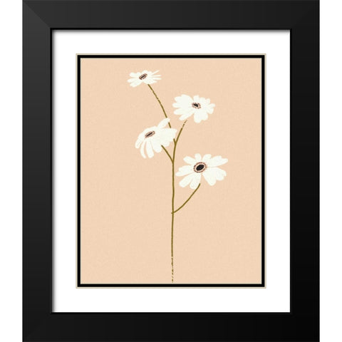 Serene Florals II Black Modern Wood Framed Art Print with Double Matting by Design Show