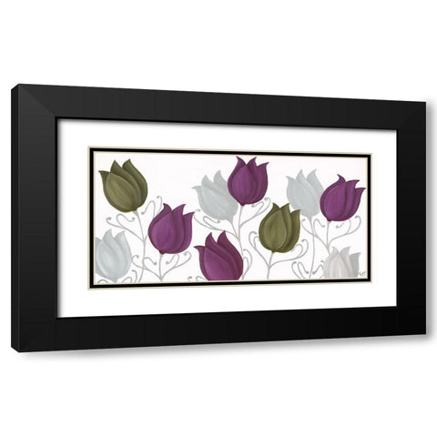Tempting Tulips Black Modern Wood Framed Art Print with Double Matting by Lake, Kaye