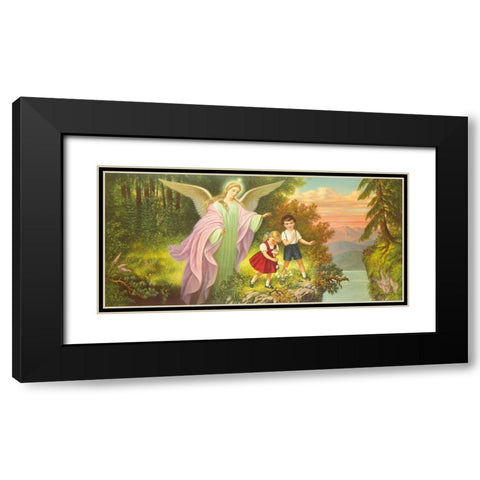 HL. SCHUTZENGEL Black Modern Wood Framed Art Print with Double Matting by Marsani