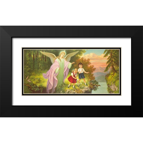 HL. SCHUTZENGEL Black Modern Wood Framed Art Print with Double Matting by Marsani