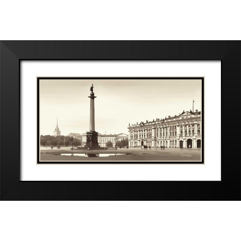 Winter Palace, St. Petersburg Black Modern Wood Framed Art Print with Double Matting by Ryazanov