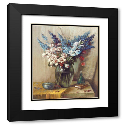 JULY BOUQUET Black Modern Wood Framed Art Print with Double Matting by Pila