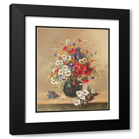 SEPTEMBER BOUQUET Black Modern Wood Framed Art Print with Double Matting by Pila