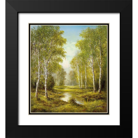 TRANQUILITY Black Modern Wood Framed Art Print with Double Matting by Glassl, Helmut