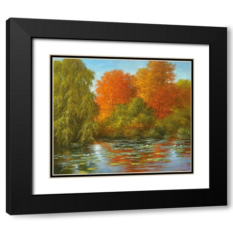 INDIAN SUMMER Black Modern Wood Framed Art Print with Double Matting by Schoelnhammer, Heinz