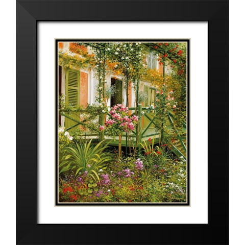IDYLLIC SCENE I Black Modern Wood Framed Art Print with Double Matting by Schoelnhammer, Heinz