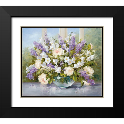 SUMMER GREETINGS I Black Modern Wood Framed Art Print with Double Matting by Schoelnhammer, Heinz