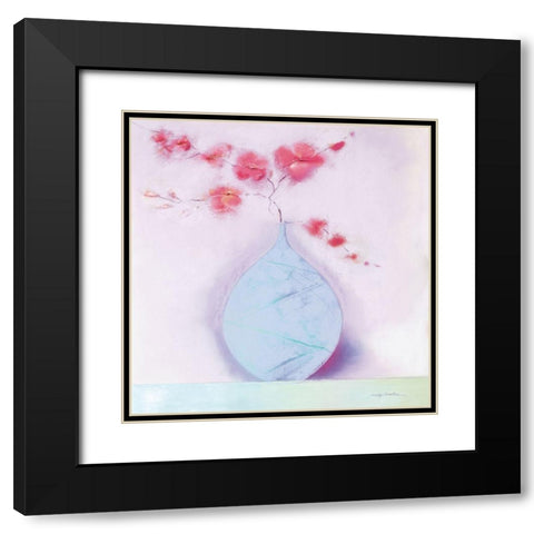 CORAL BLOSSOM II Black Modern Wood Framed Art Print with Double Matting by Robertson, Marilyn