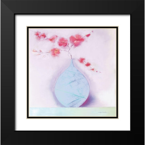 CORAL BLOSSOM II Black Modern Wood Framed Art Print with Double Matting by Robertson, Marilyn