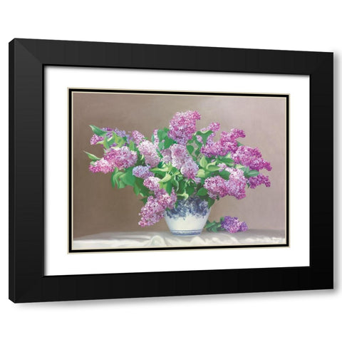 LILAC DREAMS Black Modern Wood Framed Art Print with Double Matting by Buzin, Igor