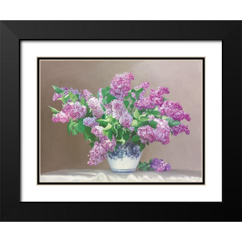 LILAC DREAMS Black Modern Wood Framed Art Print with Double Matting by Buzin, Igor