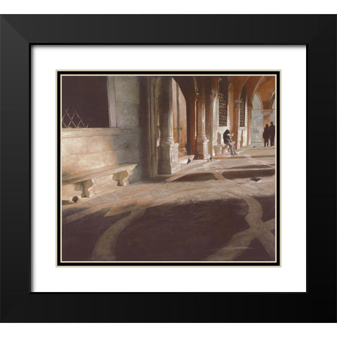 LEGGENDO TRANQUILLAMENTE Black Modern Wood Framed Art Print with Double Matting by Sgarbossa, Antonio