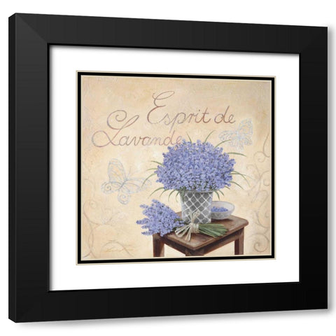 Esprit De Lavande Black Modern Wood Framed Art Print with Double Matting by Moore, Linda