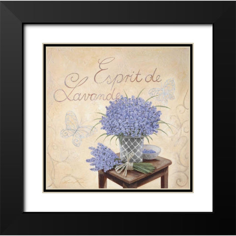 Esprit De Lavande Black Modern Wood Framed Art Print with Double Matting by Moore, Linda