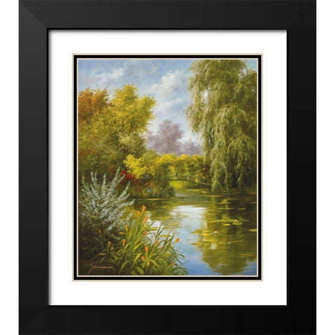 DREAMY CREEK I Black Modern Wood Framed Art Print with Double Matting by Schoelnhammer, Heinz