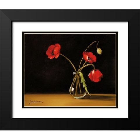 CONTRAST II Black Modern Wood Framed Art Print with Double Matting by Schoelnhammer, Heinz