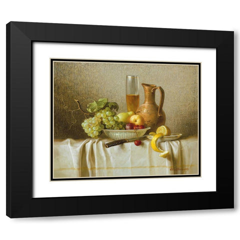 Still-Life WITH PITCHER Black Modern Wood Framed Art Print with Double Matting by Belkovskij, Igor