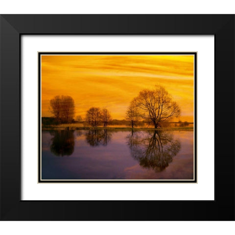Afterglow II Black Modern Wood Framed Art Print with Double Matting by Weissing, Gerd