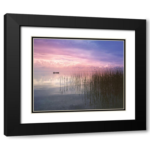 SETTING SUN II Black Modern Wood Framed Art Print with Double Matting by Weissing, Gerd
