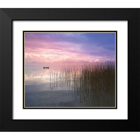 SETTING SUN II Black Modern Wood Framed Art Print with Double Matting by Weissing, Gerd