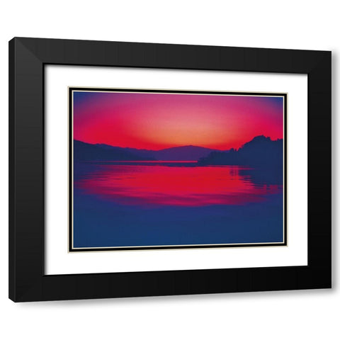 LAGO MAGGIORE I Black Modern Wood Framed Art Print with Double Matting by Weissing, Gerd