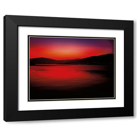 LAGO MAGGIORE II Black Modern Wood Framed Art Print with Double Matting by Weissing, Gerd