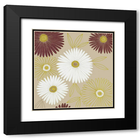 Flurry I Black Modern Wood Framed Art Print with Double Matting by Design Show