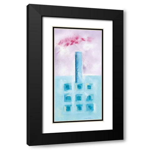 AQUA II Black Modern Wood Framed Art Print with Double Matting by Robertson, Marilyn