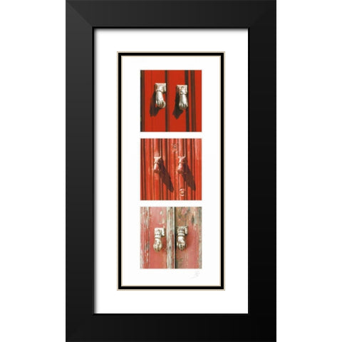 Door Handle I Black Modern Wood Framed Art Print with Double Matting by Simon