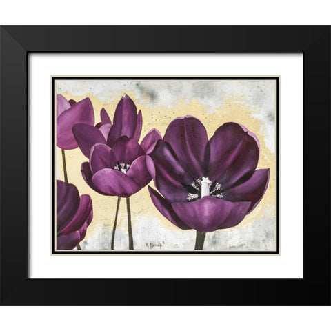 Flowers II Black Modern Wood Framed Art Print with Double Matting by Sedalia, David
