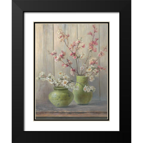 Green I Black Modern Wood Framed Art Print with Double Matting by Reed, Jacky