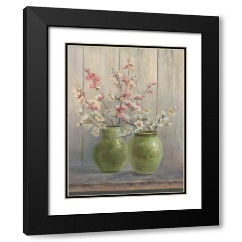 Green II Black Modern Wood Framed Art Print with Double Matting by Reed, Jacky