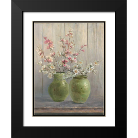 Green II Black Modern Wood Framed Art Print with Double Matting by Reed, Jacky