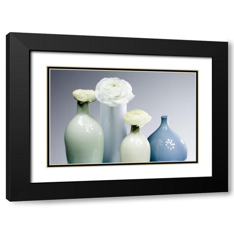 In A Row II Black Modern Wood Framed Art Print with Double Matting by Warminski