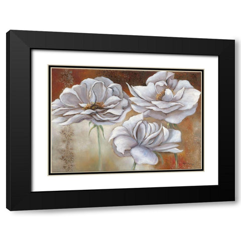 WHITE FLOWERS II Black Modern Wood Framed Art Print with Double Matting by Withaar, Rian