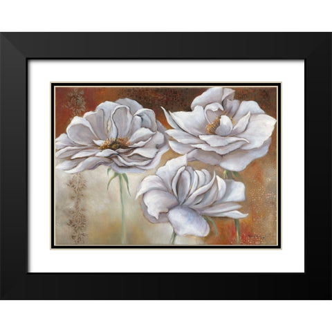 WHITE FLOWERS II Black Modern Wood Framed Art Print with Double Matting by Withaar, Rian