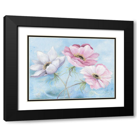PASTEL FLOWERS II Black Modern Wood Framed Art Print with Double Matting by Withaar, Rian