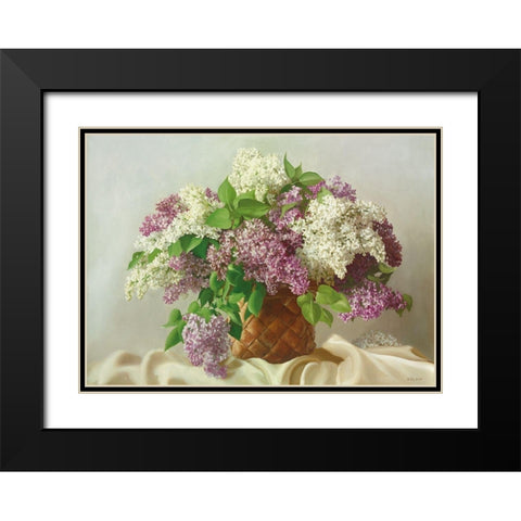 WHITE AND RED DELIGHT Black Modern Wood Framed Art Print with Double Matting by Buzin, Igor