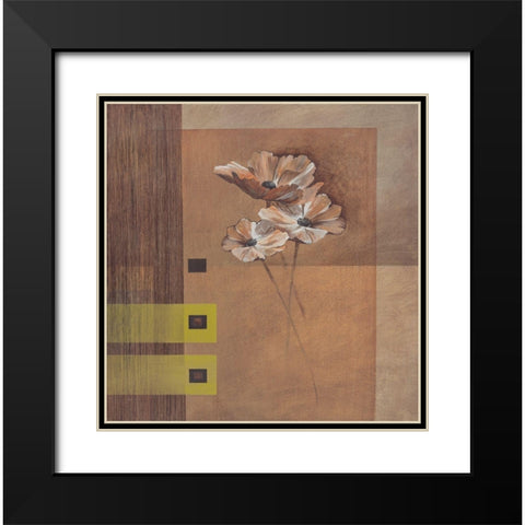 Elegant Flowers I Black Modern Wood Framed Art Print with Double Matting by Verbeek-Van Den Broek