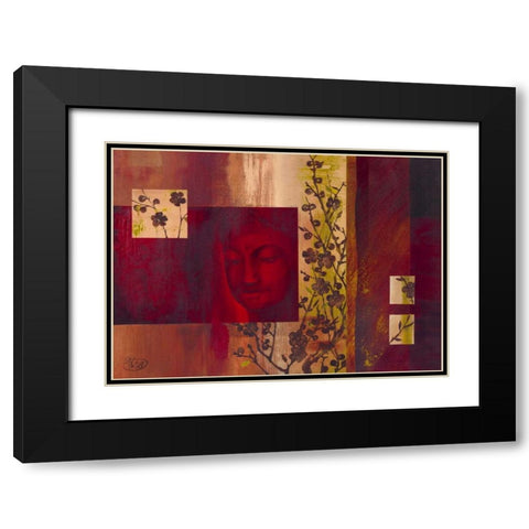 Buddha III Black Modern Wood Framed Art Print with Double Matting by Verbeek-Van Den Broek
