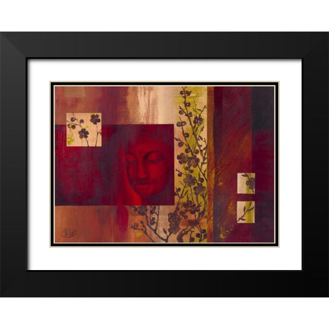 Buddha III Black Modern Wood Framed Art Print with Double Matting by Verbeek-Van Den Broek