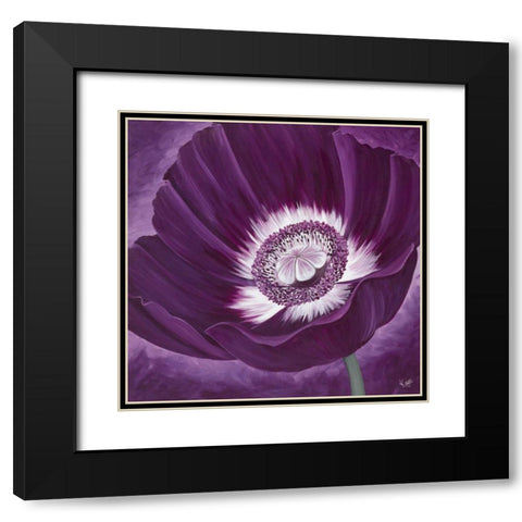 Purple Passion II Black Modern Wood Framed Art Print with Double Matting by Lake, Kaye