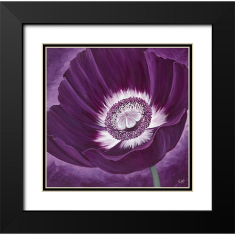 Purple Passion II Black Modern Wood Framed Art Print with Double Matting by Lake, Kaye