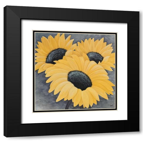 Sunflower Serenade I Black Modern Wood Framed Art Print with Double Matting by Lake, Kaye