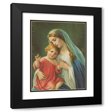 MADONNA Black Modern Wood Framed Art Print with Double Matting by Anonymous