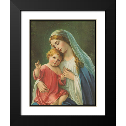 MADONNA Black Modern Wood Framed Art Print with Double Matting by Anonymous